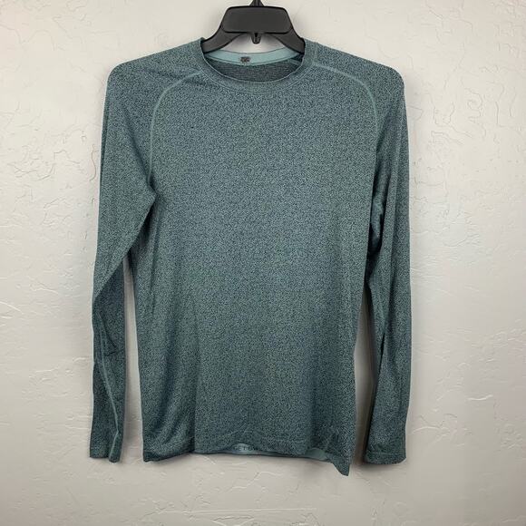 Lululemon Long Sleeve Shirt Mens Small Blue Black Pullover Athleisure Tops - Picture 1 of 7